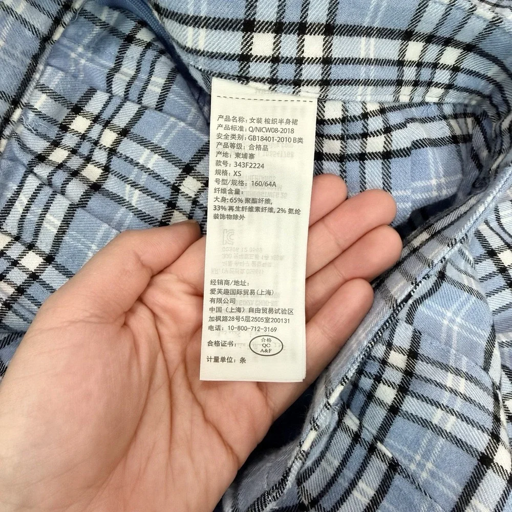 Hollister Ultra Women's High Rise Blue Plaid Pleated Pleated‎ Skirt Preppy XS - Picture 5 of 8